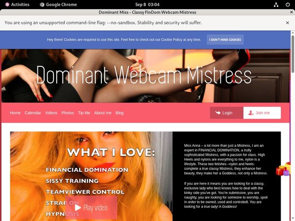 DominantMissClassyFinDomWebcamMistress Free Passwords
