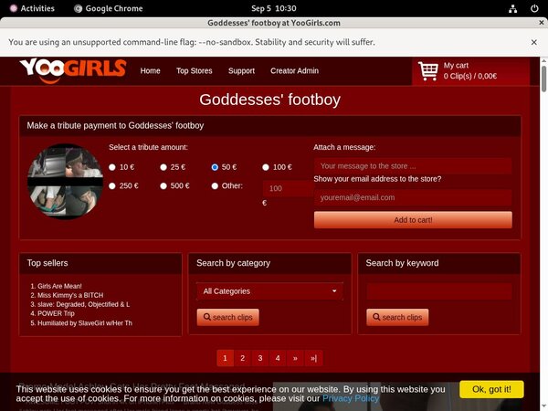 Goddessesfootboy With Direct Debit