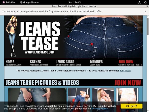 Jeans Tease Password Username