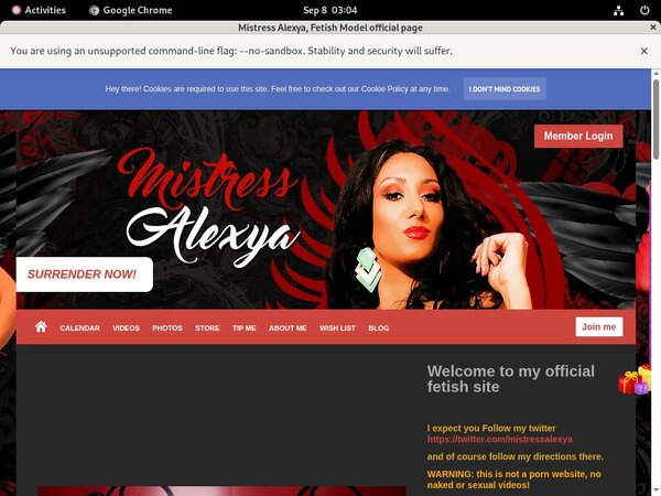 Mistress Alexya Login Account