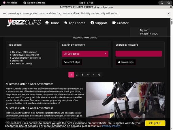 Mistress Jennifer Carter Discount Account