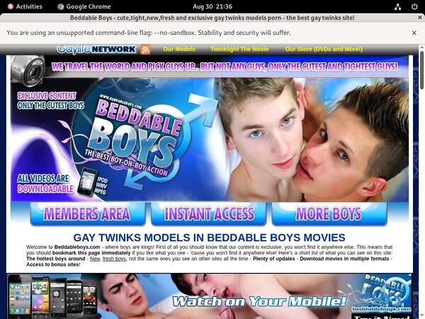 One Time Beddableboys.com Discount