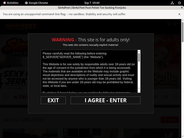 Sinfulfeet Password Info
